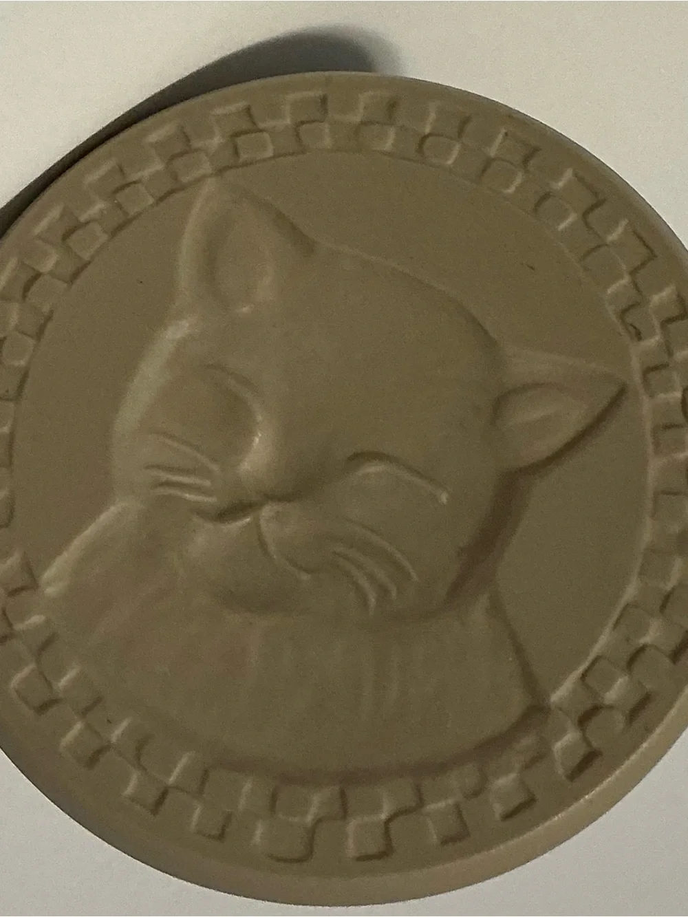 Vintage Brown Bag Cookie Art Cookie Stamp Press Cat Nap Kitty #39 Retired